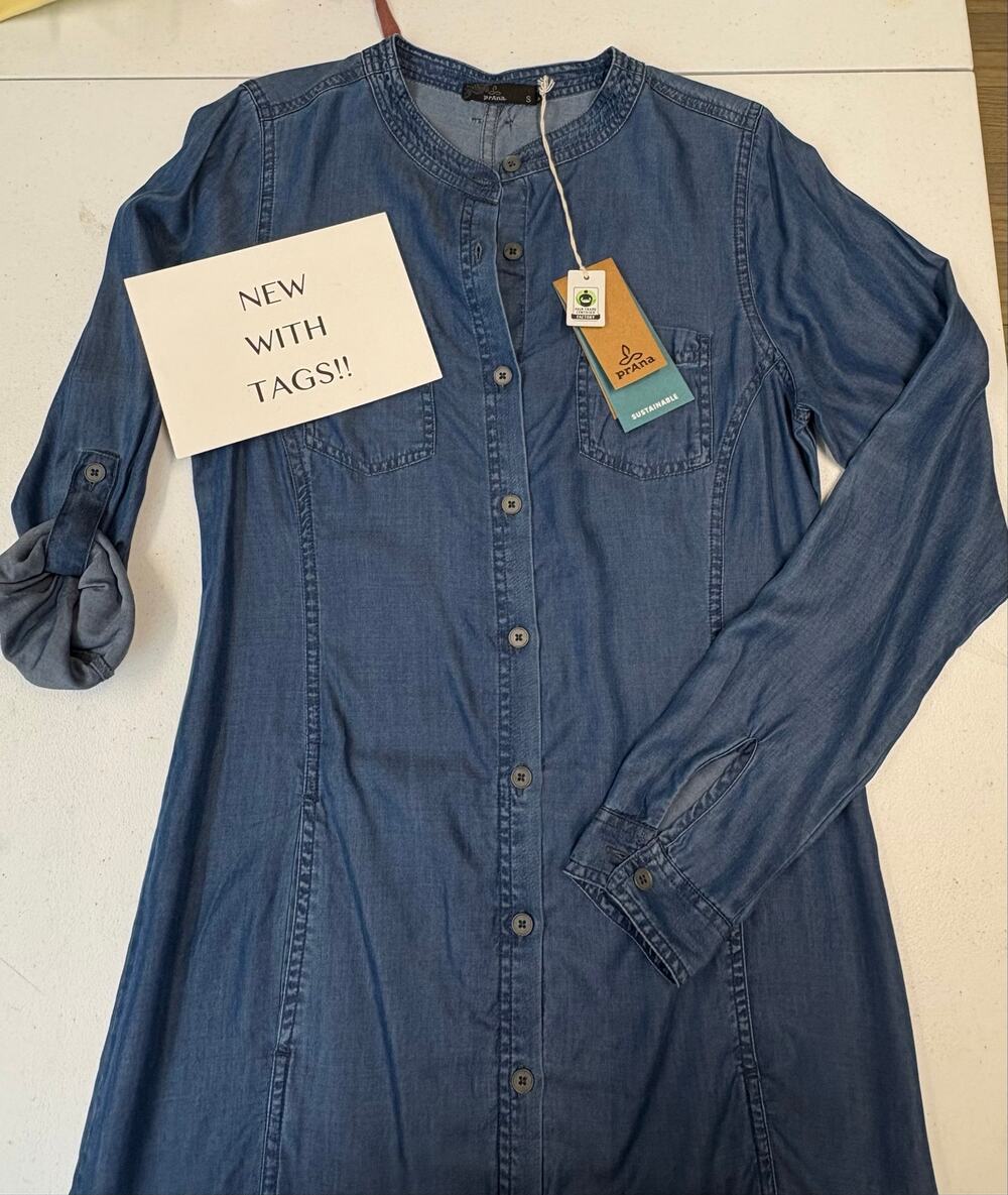 NEW! prAna Chambray Blue Dress - Size Small